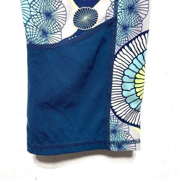 Sweaty Betty Teal Floral Print Crop Leggings M K268 - Picture 4 of 10